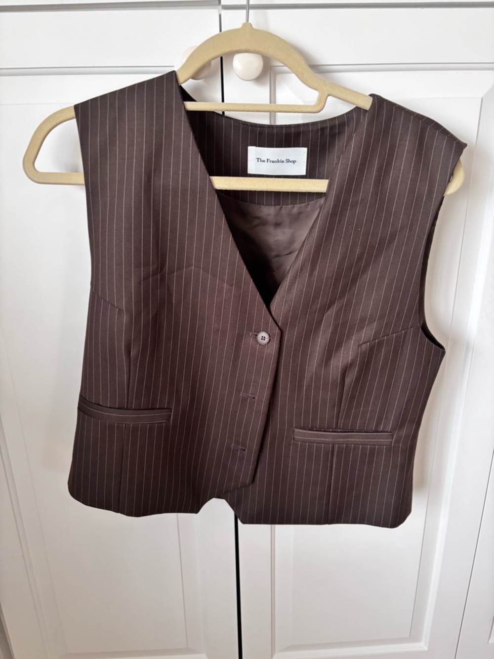The Frankie Shop Brown Pinstripe Waistcoat